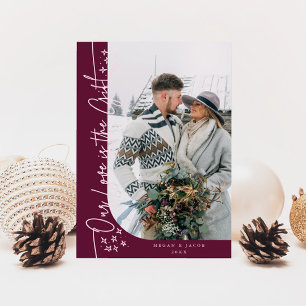Onze liefdescadeau Kerstmis Nieuwgetrouwd Foto Cra Feestdagenkaart