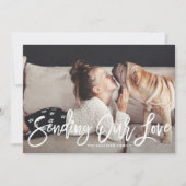 Onze liefdeshand gebeletterde Valentijnsdag II stu Feestdagenkaart (Voorkant)