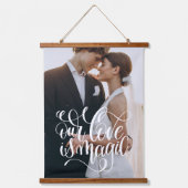 ONZE LIEFT IS MAGIC Wedding Couple Foto Stijlvol Hangend Wandkleed (Voorkant)