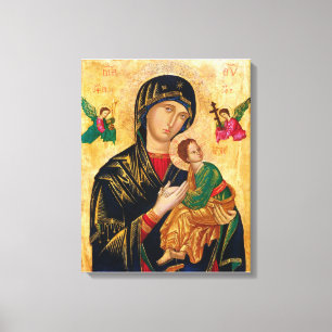 Onze-Lieve-Vrouw van Altijddurende Bijstand Maagd Canvas Afdruk
