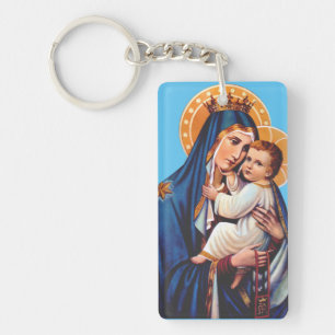 Onze-Lieve-Vrouw van Berg Carmel Devotionele Kunst Sleutelhanger
