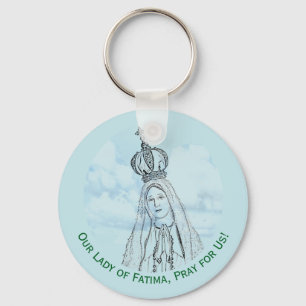 Onze Lieve Vrouw van Fatima met monogram Sleutelhanger