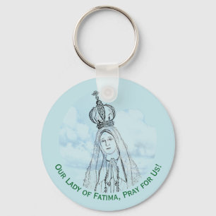 Onze Lieve Vrouw van Fatima met monogram Sleutelhanger