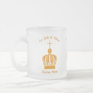 Onze-Lieve-Vrouw van Fatimakroon Matglas Koffiemok