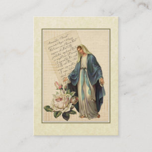 Onze Lieve Vrouw van Genade Memorare Heilige Kaart Visitekaartje