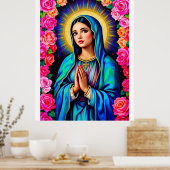Onze-Lieve-Vrouw van Guadalupe bidt Maagd Maria Gr Poster (Keuken)