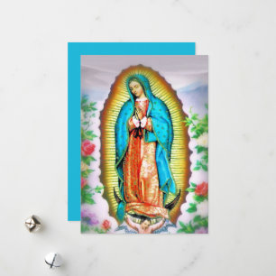 Onze-Lieve-Vrouw van Guadalupe Bloemen Morgen Gebe Feestdagenkaart