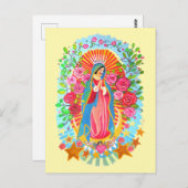 Onze Lieve Vrouw van Guadalupe Custom Achtergrond  Briefkaart (Voorkant / Achterkant)