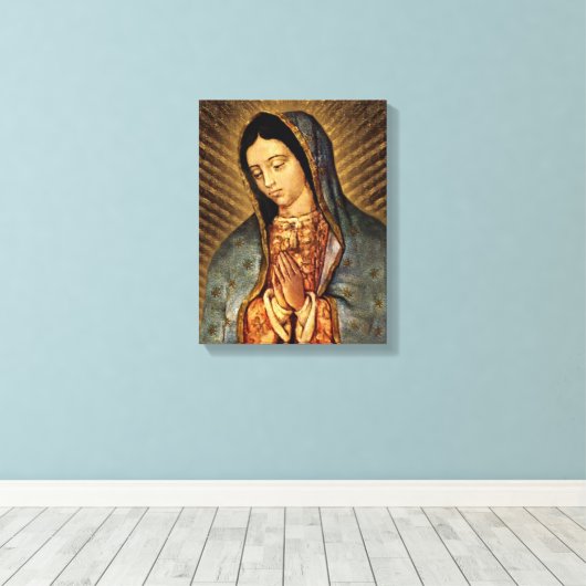 Onze Lieve Vrouw van Guadalupe Devotional Afbeeldi Canvas Afdruk (Insitu (Houten vloer))