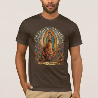 Onze-Lieve-Vrouw van Guadalupe en Azteekse krijger T-shirt