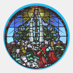 Onze Lieve Vrouw van Guadalupe Glas in lood Envelo Ronde Sticker
