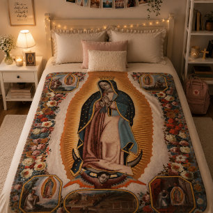 Onze Lieve Vrouw van Guadalupe Religieus Katholiek Fleece Deken