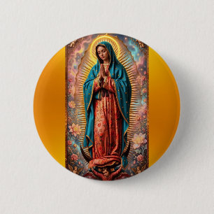 Onze-Lieve-Vrouw van Guadalupe Ronde Button 5,7 Cm