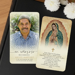 Onze-Lieve-Vrouw van Guadalupe-rouw Spaanse gebeds Visitekaartje