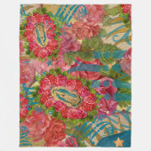 Onze Lieve Vrouw van Guadalupe & Rozen Fleece Deke (Voorkant)