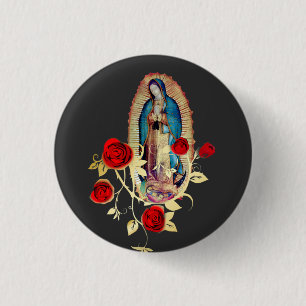 Onze-Lieve-Vrouw van Guadalupe Virgen Maria A-1001 Ronde Button 3,2 Cm