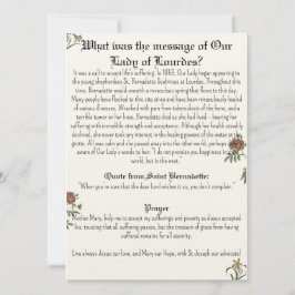 Onze Lieve Vrouw van Lourdes Gebedskaart Kaart