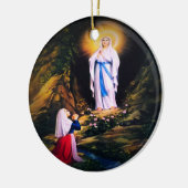 Onze Lieve Vrouw van Lourdes met Gebed Keramisch Ornament (Links)