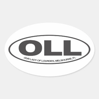 Onze Lieve Vrouw van Lourdes Ovale Sticker