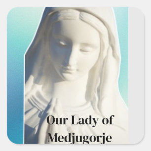 Onze Lieve Vrouw van Medjugorje Vierkante Sticker