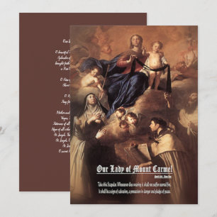 Onze-Lieve-Vrouw van Mount Carmel Gebed Kaart