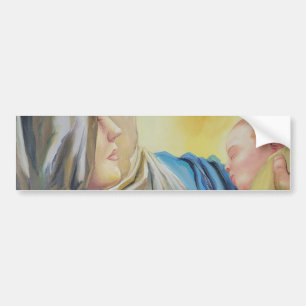 Onze Lieve Vrouw van Zwijgen die baby Jezus vastho Bumpersticker