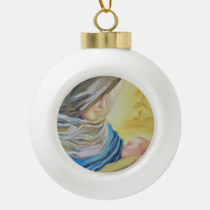 Onze Lieve Vrouw van Zwijgen die baby Jezus vastho Keramische Bal Ornament