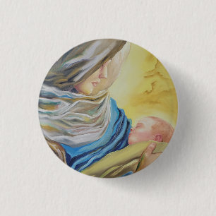 Onze Lieve Vrouw van Zwijgen die baby Jezus vastho Ronde Button 3,2 Cm
