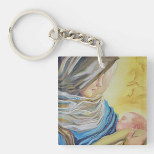 Onze Lieve Vrouw van Zwijgen die baby Jezus vastho Sleutelhanger