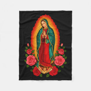 Onze Lieve Vrouw Virgen De Guadalupe Heilige Maagd Fleece Deken