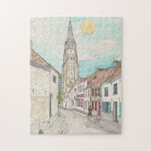 Onze-Lieve-Vrouwekerk, Brugge België Stadsbeeld Legpuzzel