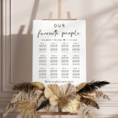 Onze Lievelingsmensen 12 Tafel Trouw Stoelenkaart Poster