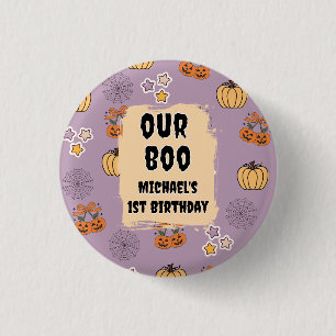 Onze Little Boo 1st Birthday Halloween Bedankt Ronde Button 3,2 Cm
