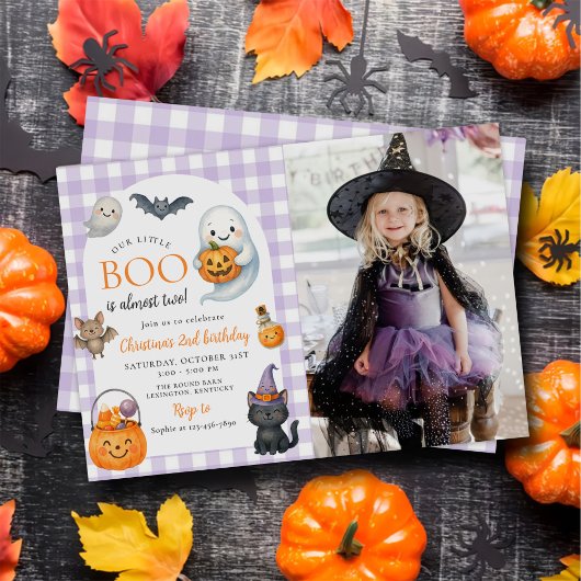 Onze Little BOO Ghost Halloween 2e verjaardag foto Kaart