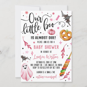 Onze Little Boo Halloween Baby shower Invitation Kaart