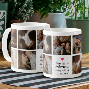 Onze Little Miracle Baby Fotocollage Nieuwe Ouders Koffiemok