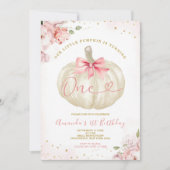 Onze Little Pumpkin Blush Pink Gingham 1e verjaard Kaart (Voorkant)
