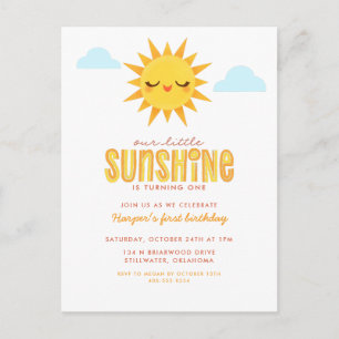 Onze Little Sunshine Kinderverjaardag Uitnodiging