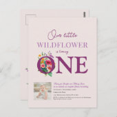 Onze Little Wildflower 1e Verjaardag heldere bloem Briefkaart (Voorkant / Achterkant)