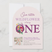 Onze Little Wildflower 1e Verjaardag heldere bloem Kaart (Voorkant)