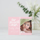 Onze mededeling van de kostbare Lil Pearl Baby Gir Aankondiging (Staand voorkant)