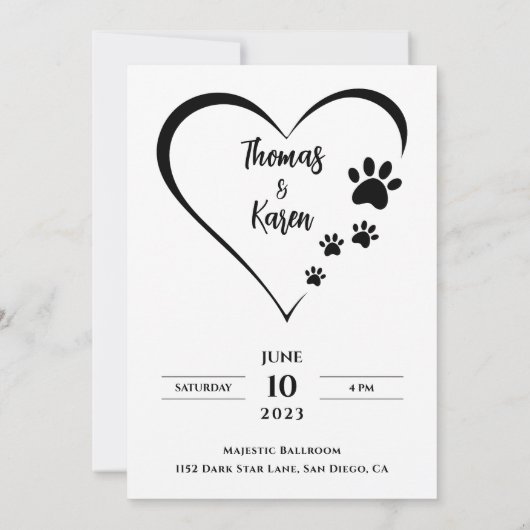 Onze mensen krijgen een huwelijksuitnodiging kaart (Achterkant)