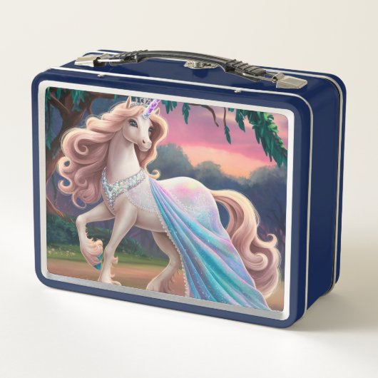 Onze metalen eenhoorn lunchbox (Achterkant)
