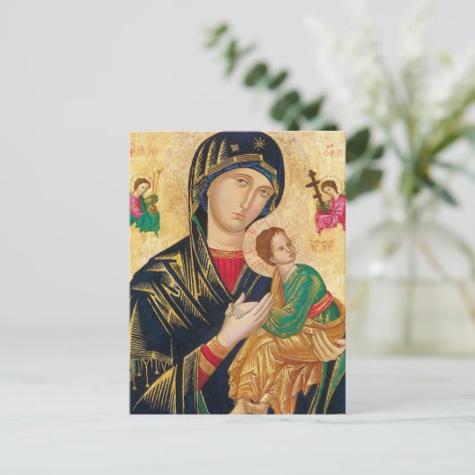 Onze moeder Maagd Maria van Perpetual Help Briefkaart (Staand voorkant)