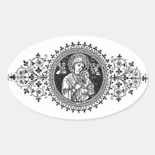 Onze moeder van de persoonlijke hulp ovale sticker