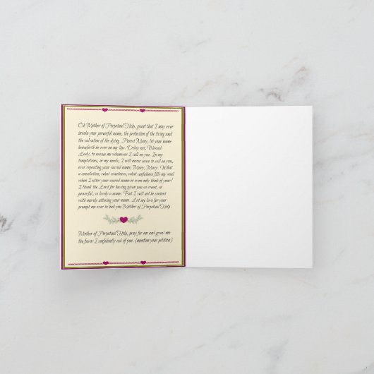 Onze Moeder van Eeuwigdurende Hulp Noteer Kaart me (Binnen)