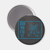 Onze Mr Fix It Blue Chalkboard Magneet (Voorkant / Achterkant)