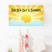 Onze nieuwe dag is vandaag spandoek (Insitu)