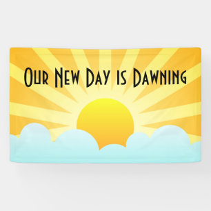 Onze nieuwe dag is vandaag spandoek
