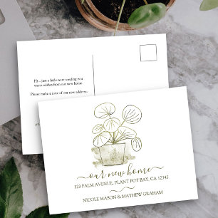 Onze nieuwe Home Money Plant Bewegende Aankondigin Briefkaart